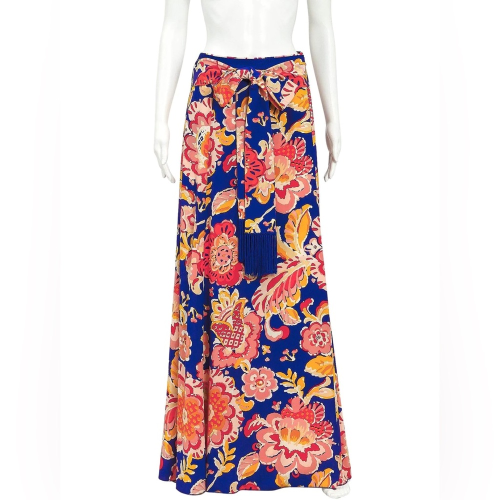 TORY BURCH Marcela maxi wrap floral print silk skirt